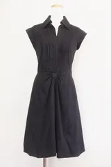 【178831】FOXEY フォクシー  シルク　フレンチスリーブ　ワンピース  40 ブラック