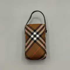極美品　バーバリー　ポーチ　ミニバッグ　ノバチェック　小物入れ　キャンバス　茶　ブラウン
