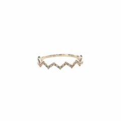 アガット agete 指輪 ギザギザ リング K10 YG ダイヤ0.08ct イエローゴールドのサムネイル