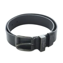 ディーゼル DIESEL ベルト 85/34 黒 ブラック 無地 ピンバックル ロゴ刻印入り レザー /RI ■OS