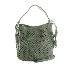 マルティナカポーニ MARTINA CAPONI 2WAY ハンドバッグ ショルダーバッグ レザー 編み込みデザイン ライトブルー /MI ■OS