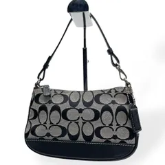 未使用級 COACH コーチ　ハンドバッグ　ミニ　キャンバス 黒 シグネチャー