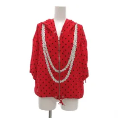 モスキーノ MOSCHINO COUTURE パーカー 絹 シルク ジップアップ 半袖 水玉模様 ドット柄 だまし絵 I46 赤 /UOのサムネイル