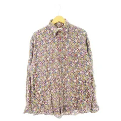 ミッソーニ MISSONI SPORT ヴィンテージ 長袖シャツ エスニック 花柄 総柄 M 紫 パープル /AH1 ■GY44