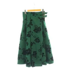 リリーブラウン Lily Brown 18AW フラワーフロッキーラップスカート ロング 1 グリーン /MY ■OS