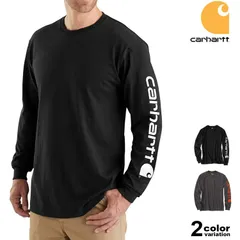 カーハート Tシャツ ロンT Carhartt WORKWEAR LONG-SLEEVE GRAPHIC LOGO T-SHIRT Tシャツ 袖ロゴ アームプリント USAモデル [K231]