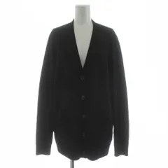 バーバリー BURBERRY バックインターシャ ニット カーディガン 長袖 Vネック ロゴ ウール S 黒 ブラック 8055956 /KU