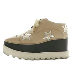 ステラマッカートニー STELLA McCARTNEY エリス ELYSE スニーカー フェイクレザー 厚底 スクエアトゥ 星 スター 35 22.5cm ベージュ 580196 /XZ ■GY19