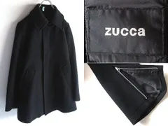 名作 ZUCCA ズッカ チンスト付 袖ジップ ウールメルトン フレアスリーブ コート ジャケット L 黒 ブラック LOOK使用  アーカイブ