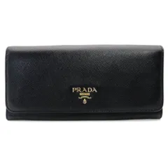 プラダ PRADA 長財布 サフィアーノレザー ブラック 財布 黒 ゴールド金具 R8020138
