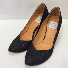 LANVIN en Blue ランバンオンブルー レディース パンプス 24.0 ブラックラメ 24cm