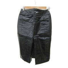 마지널 글래머 MARGINAL GLAMOR 가죽 스커트 타이트 스커트 미모레 길이 M 블랙 블랙 슬릿 / SY9 ■GY61