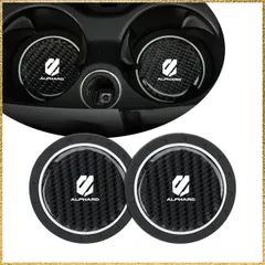 ☆彡送料無料でお届け☆彡アルファード アルファード 専用 コースター 見る角度で模様が変化するカーボン調 ノンスリップ マット アルファード 40系 30系 20系 アクセサリー に適合 車用 ドリンク ホルダー カップ パッド 振動防止 滑り止め 直径70m