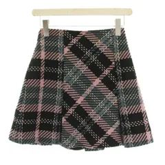 スナイデル SNIDEL 24AW ロービングチェックミニスカート ウール 0 黒 ブラック ピンク 青 SWFS244086 /YM