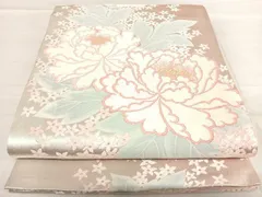 平和屋着物◎六通柄袋帯　唐織　牡丹　金銀糸　正絹　逸品　AABF4821yx