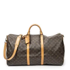 [中古] LOUIS VUITTON ルイヴィトンキーポル バンドリエール茶色モノグラムキャンバスAB