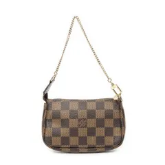 [中古] LOUIS VUITTON ルイヴィトンミニポシェットアクセサリー茶色ダミエ エベヌA