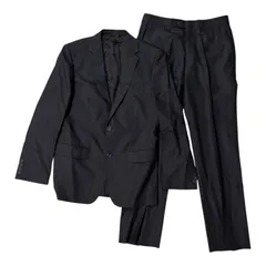  AOKI アオキ MAJI セットアップ スーツ ブラック ストライプ ウール混 メンズ Y6【Z1785】