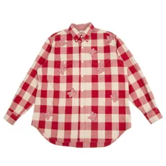 カールヘルムKarl Helmut コットンKパッチチェックシャツ 赤アイボリーM