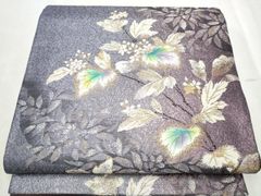 専用帯9024 9497 二点セット ○高級 正絹 夏帯 六通 袋帯 孔雀 蝶々