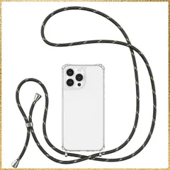 ☆彡送料無料でお届け☆彡iPhone 15 Pro Max 6.7 inch_ブラック・ゴールド UEEBAI ケース 対応 iPhone 15 Pro Max 6.7 inch 用の ケース ストラップ付きケース クリアTPUケース 肩がけ 首掛け 紐付き