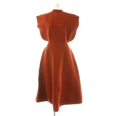 プラステ PLST ホールガーメント ボトルネックフレアワンピース フレンチスリーブ ロング S 赤 /NR ■OS