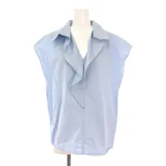 セオリーリュクス theory luxe 24SS TOMBOY AZRA シャツ ブラウス プルオーバー ノースリーブ スキッパー フリル 38 水色 ライトブルー 034208221 /BB