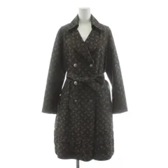 ハナエモリ HANAE MORI トレンチコート ロング 40 茶 ブラウン 総柄 ベルト付き /KUのサムネイル