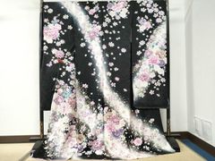 振袖 銀通し ラメ刺繍 薔薇 紋意匠 身丈174cm MO3872 - メルカリ