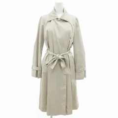 エムプルミエ ブラック M-Premier BLACK ステンカラーコート ビッグカラー ベルト付き ロング丈 36 グレージュ /UD ■GY39