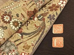 平和屋着物●京都府認定　京の名工　雛屋友禅　小紋　花鳥間道　暈し染め　金彩　正絹　逸品　AABG4309fy