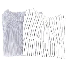 エニィスィス エニシス anySiS 美品 2点セット 23年 シャツ ブラウス 2 長袖 7分袖 ストライプ 総柄 白 ホワイト 水色 ライトブルー /AE