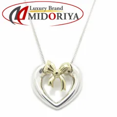 TIFFANY&Co. ティファニー ハートリボン ネックレス シルバー925xK18YG イエローゴールド  レディース/295008【中古】【BJ】