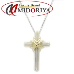 TIFFANY&Co. ティファニー シグネチャークロス ネックレス シルバー925xK18YG イエローゴールド  レディース/295020【中古】【BJ】