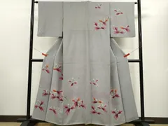 平和屋着物●訪問着　地紙花文　たたき染め　黒地　金彩　正絹　逸品　CABC9967vp 平和屋着物○訪問着 地紙花文 たたき染め 黒地 金彩 正絹 逸品