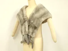 平和屋着物▼和装小物　FLOWER　ミンクファー　ショール　毛皮　ティペット　ストール　防寒　ファッション小物　逸品　AABF9924ay