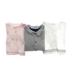 ファミリア Familiar 3点セット カーディガン ロンパース 70 90 長袖 半袖 ピンク 白 ホワイト 紺 ネイビー /NU ■GY58