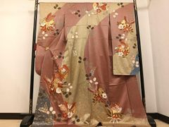 振袖フルセット 手描き京紅型 成人式振袖 振袖 ➕サイズ 川島織物 