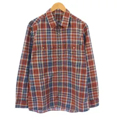 モンベル Montbell カジュアルシャツ 長袖 レギュラーカラー チェック柄 L 赤 レッド 青 ブルー /BB