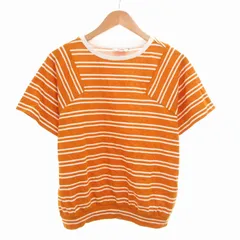エーグル AIGLE Tシャツ カットソー 半袖 ボーダー M オレンジ ■MG /TZ