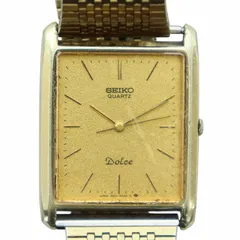 セイコー SEIKO ドルチェ DOLCE 腕時計 ウォッチ クォーツ ゴールド文字盤 スクエア ロゴ ゴールド色 9521-5090 ■GY18 /MQ