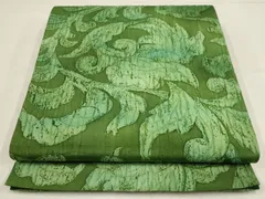 平和屋着物▼全通柄袋帯　ふくれ織　唐草文　正絹　逸品　AABE9999wj