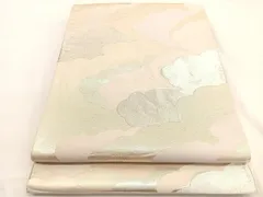 平和屋着物◎西陣　六通柄袋帯　瑞雲　銀糸　正絹　逸品　BAAW4450hv