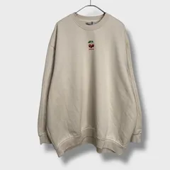 ☆adidas☆アディダスオリジナルス☆両面プリントスウェット☆オーバーサイズ☆チェリー☆ベージュ系☆レディース3XL☆B26M