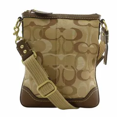 コーチ COACH ショルダーバッグ キャンバス レザー シグネチャー 総柄 茶色 ブラウン 10362 /XZ ■GY18