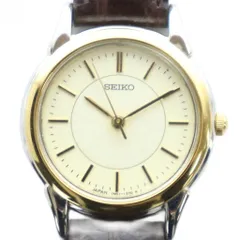 セイコー SEIKO 7N01-6880 腕時計 ウォッチ クォーツ ラウンド レザーベルト ゴールド色 ■GY11 /MQ