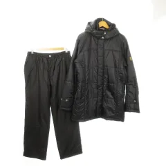 エレッセ ellesse セットアップ 上下 2点セット 中綿 スタンドカラーコート ジップアップ 比翼 パンツ ワンポイント ロゴ L XL 黒 ブラック /MN5 ■GY56