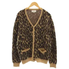 フリークスストア FREAKS STORE ニット カーディガン 長袖 ヒョウ柄 レオパード モヘヤ M ベージュ ブラウン /BM