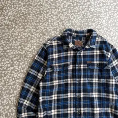 ORVIS / flannel shirt size L ービス　ヘビーフランネルシャツ　ブラックウォッチ　チェック　長袖シャツ　ポケット付き　青　ネルシャツ　人気