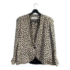 ジュンアシダ jun ashida テーラードジャケット 総柄 13 黒 ブラック ベージュ ■GY61